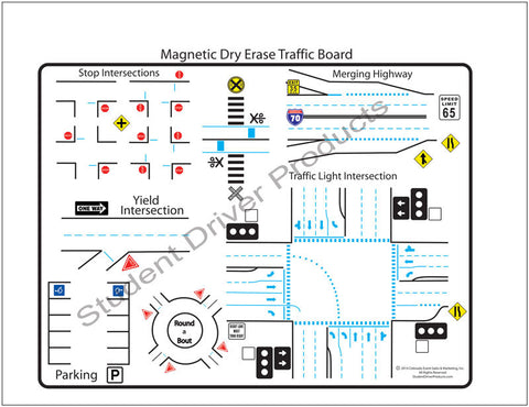 5'x4' Magnetic Dry Erase Traffic Board with Frame - Item #125