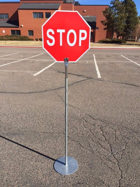 Stop Sign with Rolling Portable Pole